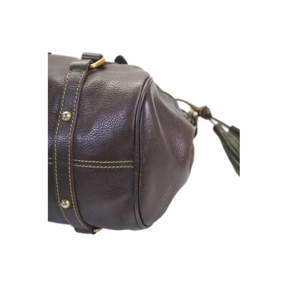 Dooney & Bourke Leather Zip Up Top Handle Handbag Brown_8